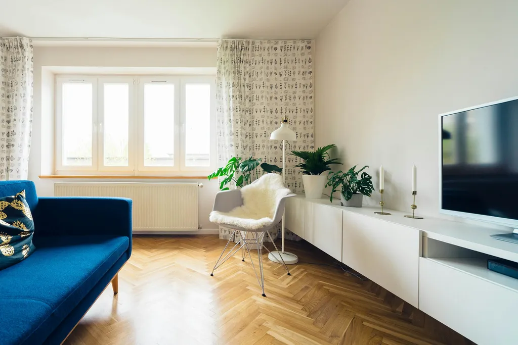 Clean well-presented room interior with clear surfaces and tidy appearance